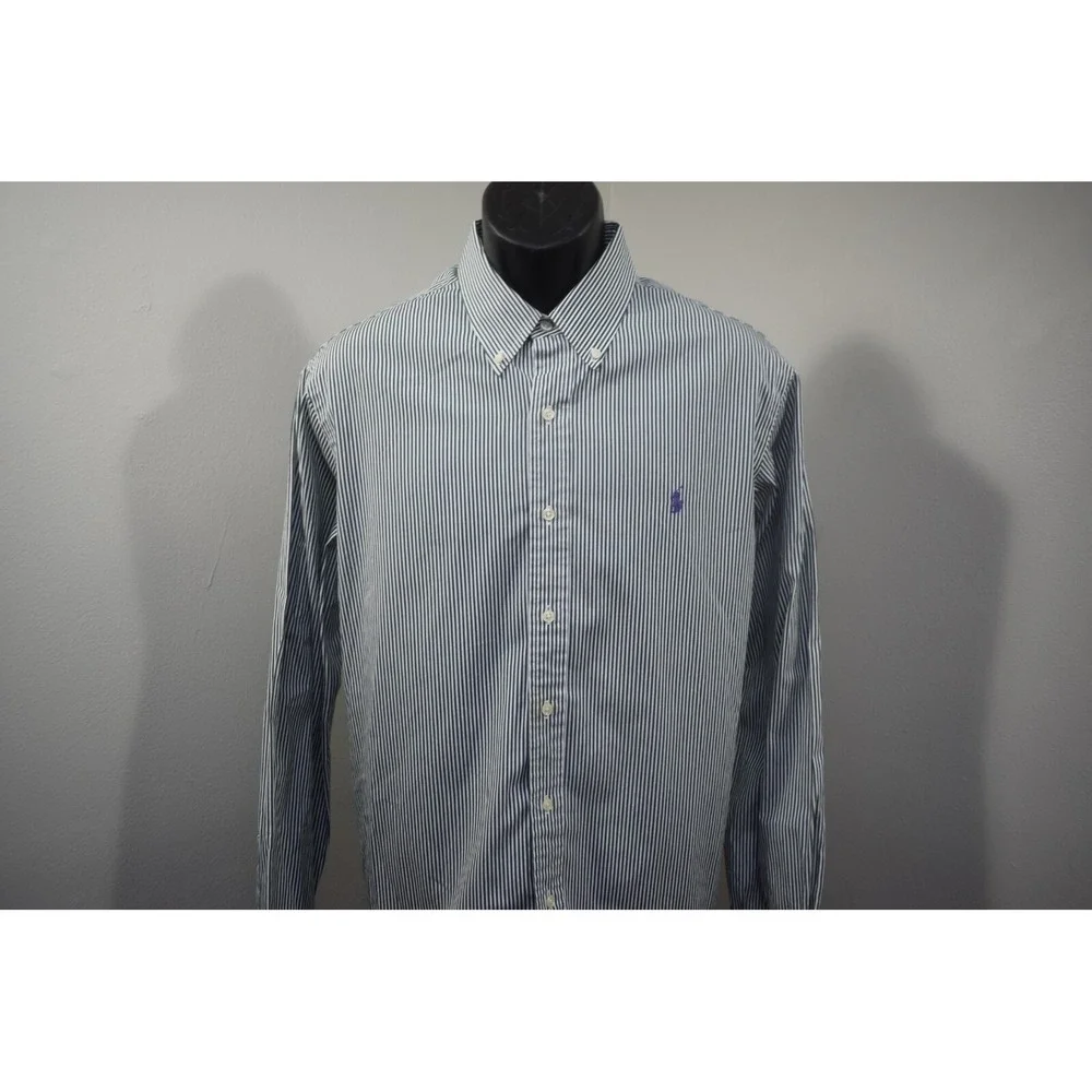 Polo Ralph Lauren Dress Shirt Classic Fit Striped Long Sleeve‎ Button Up Mens XL